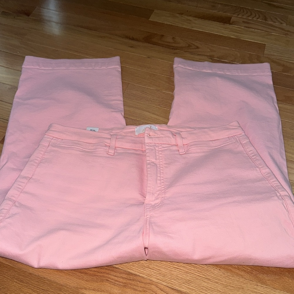 Jen7 7 4 All Mankind Pink Wide Leg Crop Pant Jeans - Picture 3 of 11
